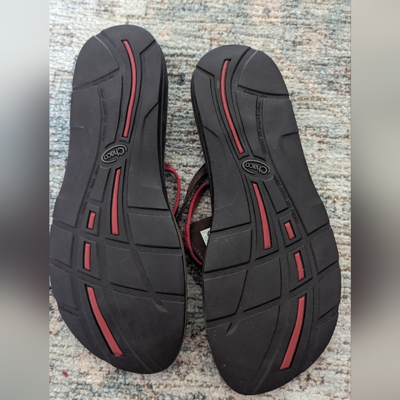 Chaco Sway Ecotread Women's Size 10 Brown Red Floral Thong Flip Flops Outdoors - Picture 6 of 7